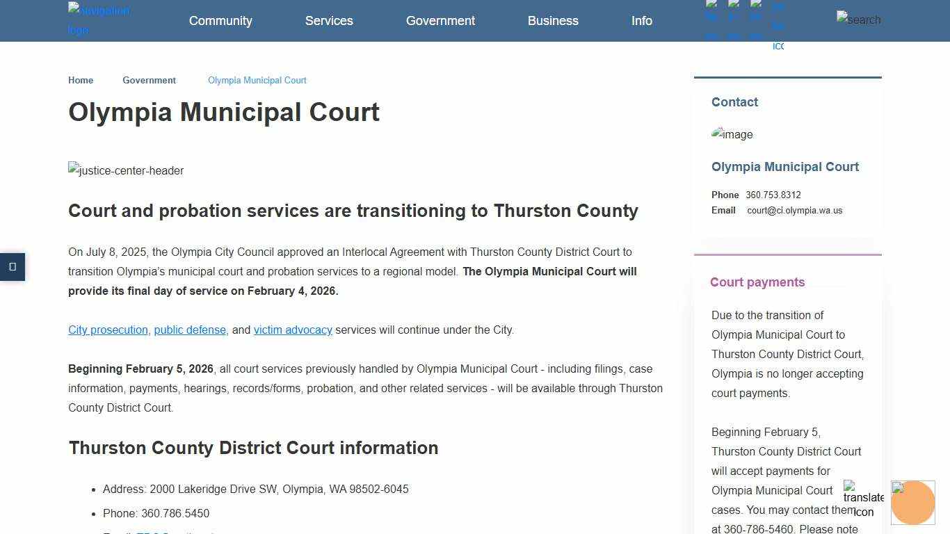 Olympia Municipal Court